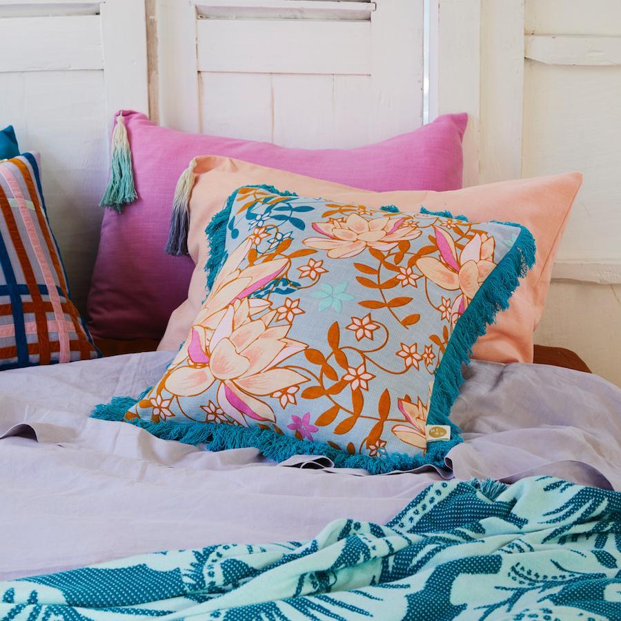 Pantai Tassel Pillowcase - Flamingo
