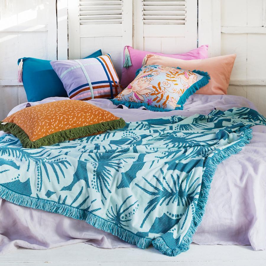 Pantai Tassel Pillowcase - Peacock