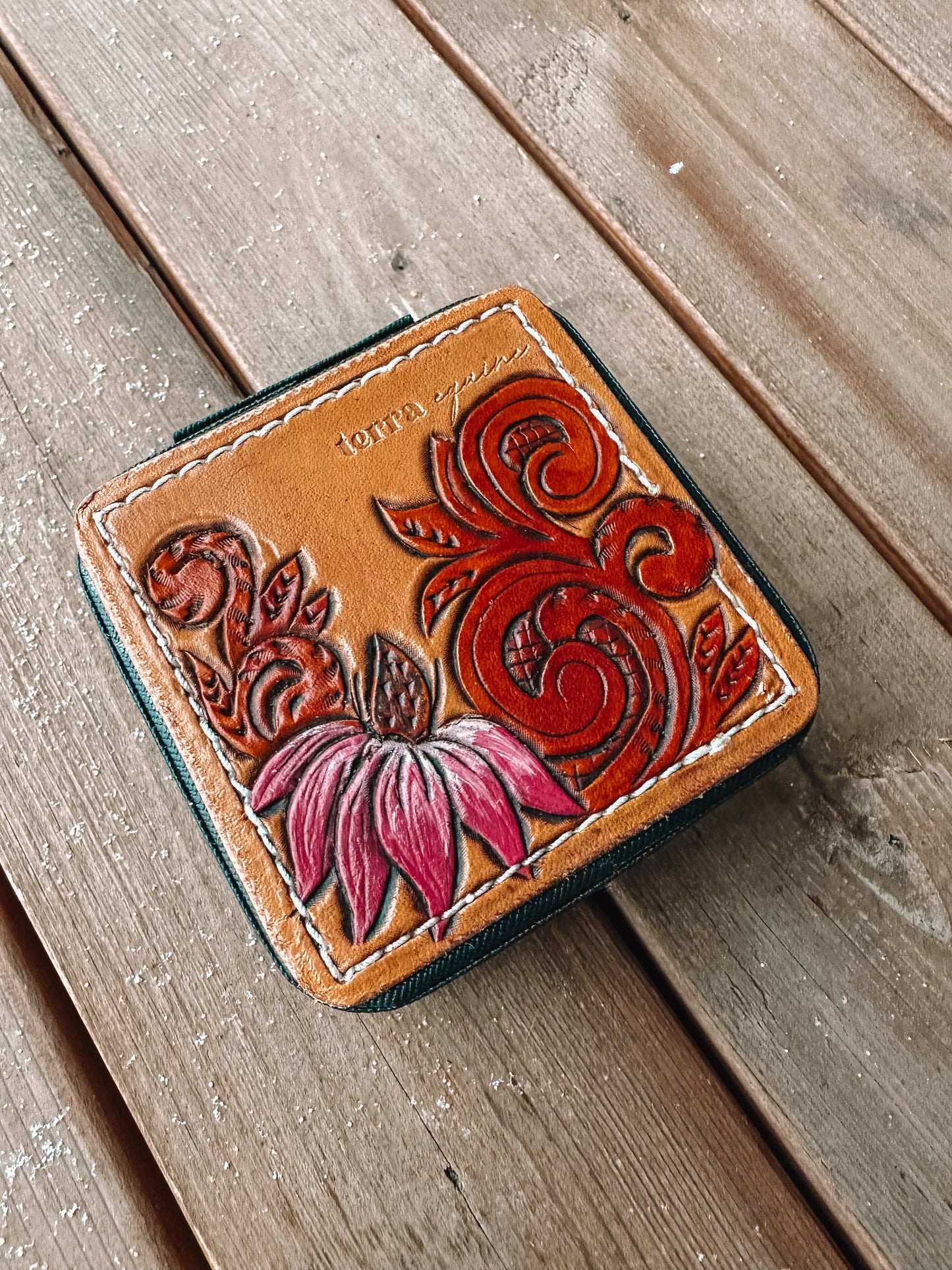 Tooled Leather Jewellery Box