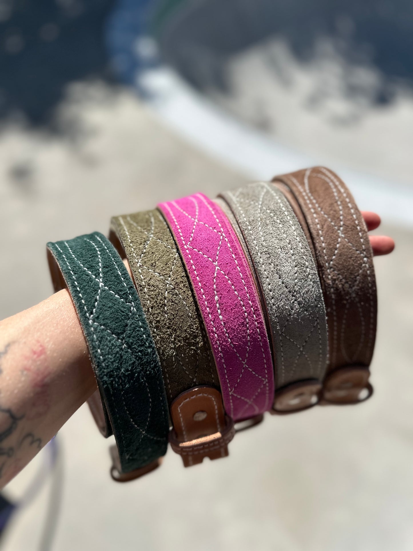 Coloured Rough Out Belt