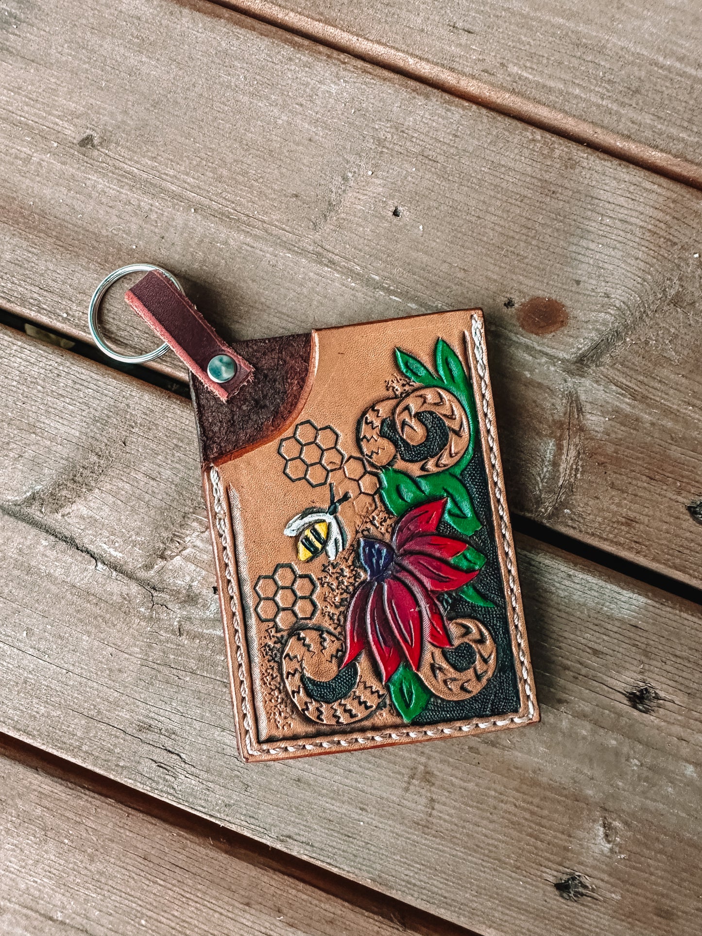 Leather Tooled Cardholder