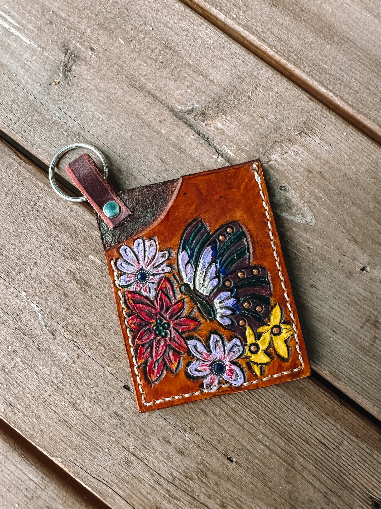 Leather Tooled Cardholder