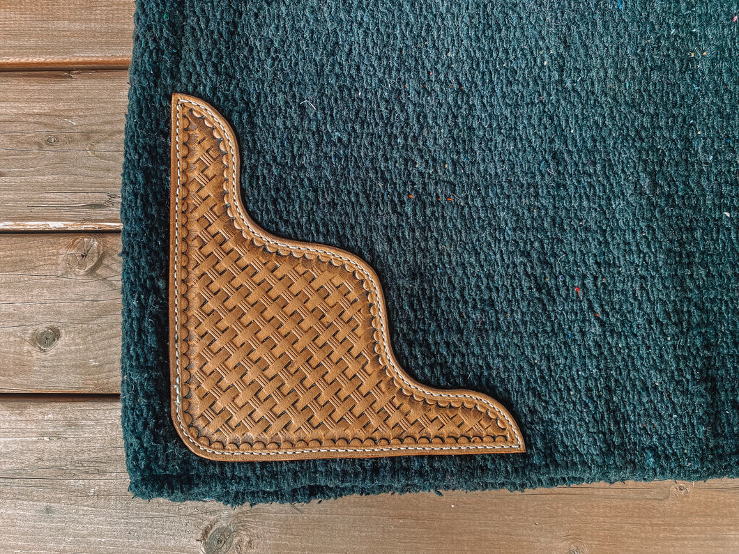 Ultra Weaver Show Blanket With Hand Tooled Corner Leather Details